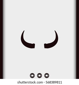 Bull Horns Vector Icon.