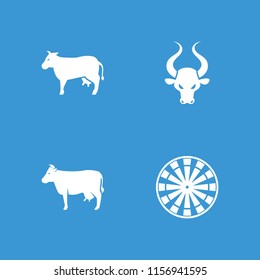 Bull icon. collection of 4 bull filled icons such as cow. editable bull icons for web and mobile.