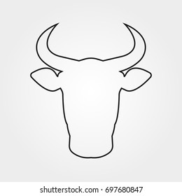 Bull Icon Cow Bull Head Horns Stock Illustration 712970464 | Shutterstock