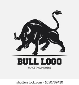 Bull icon design template on a white background