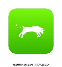 Bull icon digital green for any design isolated on white vector illustration