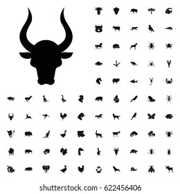 Bull icon illustration isolated vector sign symbol. animals icons vector set. on white background