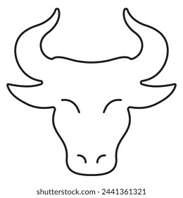 bull icon isolated on white background, vector illustration.