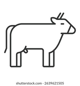 Bull, icon in line design. Bull, cattle, livestock, horn, animal, farm on white background vector. Bull editable stroke icon