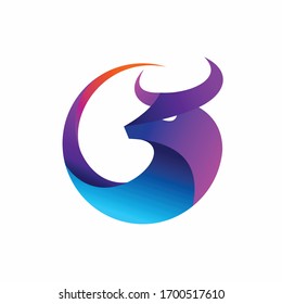 Bull Icon Logo, Buffalo Logo Design