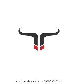 Logo de icono de toro, plantilla vectorial de diseño de icono de cabeza de búfalo