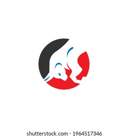 Bull icon logo, buffalo head icon logo design vector template
