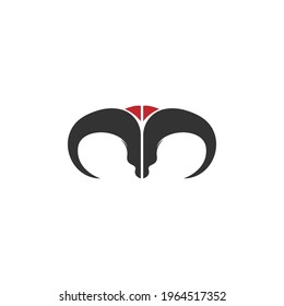 Logo de icono de toro, plantilla vectorial de diseño de icono de cabeza de búfalo