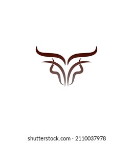 Bull icon logo, buffalo head icon logo vector template