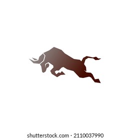 Bull icon logo, buffalo head icon logo vector template
