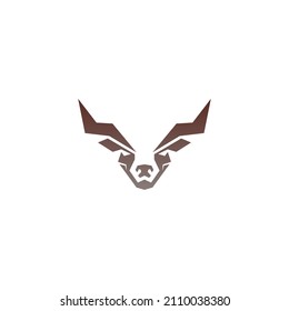 Bull icon logo, buffalo head icon logo vector template