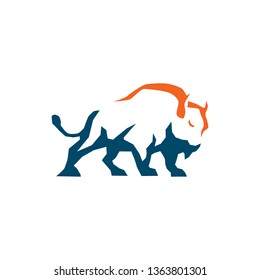 Bull icon logo design vector template
