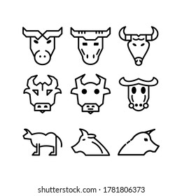 bull icon or logo isolated sign symbol vector illustration - Collection of high quality black style vector icons
