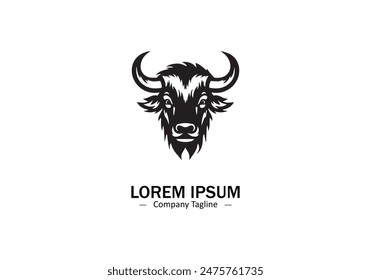 Bull icon logo. Vector illustration.