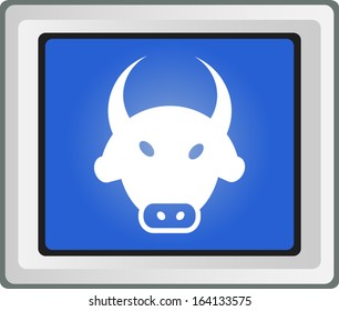 bull icon on stock exchange