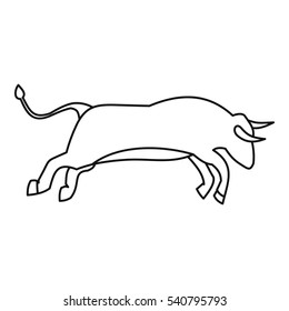 Bull icon. Outline illustration of bull vector icon for web