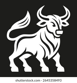 Bull icon silhouette. Bull logo isolated. Vector illustration.