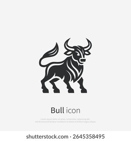 Bull icon silhouette. Bull logo isolated. Vector illustration.