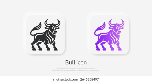 Bull icon silhouette. Bull logo isolated. Vector illustration.