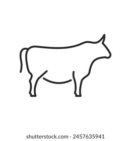 Bull icon. Simple representation of a bull, often associated with strength and agriculture. Used in a variety of contexts from farming to finance (bull market). Vector illustration