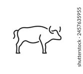 Bull icon. A stylized representation of a bull, known for its power and significance in both agriculture and financial markets. Suitable for various applications. Vector illustration