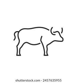 Bull icon. A stylized representation of a bull, known for its power and significance in both agriculture and financial markets. Suitable for various applications. Vector illustration