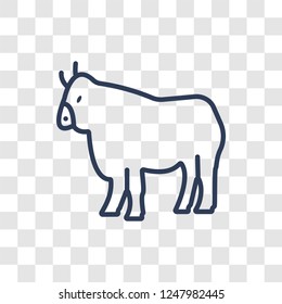 Bull icon. Trendy linear Bull logo concept on transparent background from animals  collection