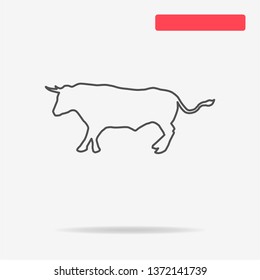 Bull icon. Vector concept illustration for design.
