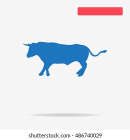 Bull icon. Vector concept illustration for design.