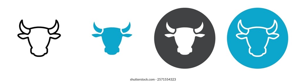 bull icon Vector illustration in black