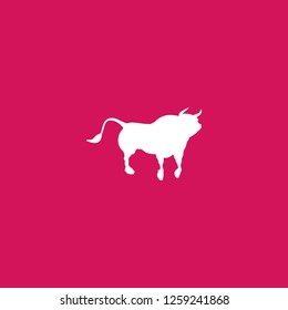 bull icon vector. bull sign on pink background. bull icon for web and app
