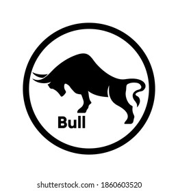 Bull icon vector sign and symbol isolated on white background, Bull logo concept.
