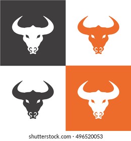 bull icon vector.logo. a symbol of strength
