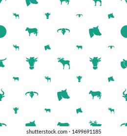 bull icons pattern seamless white background. Included editable filled bull skull, moose, cow, dart icons. bull icons for web and mobile.