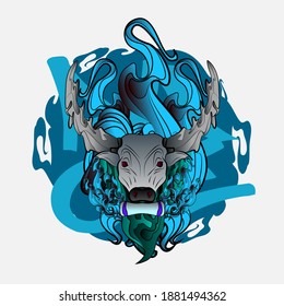 bull illustration design for sukajan is mean japan traditional cloth or t-shirt with digital hand drawn Embroidery Men T-shirts Summer Casual Short Sleeve Hip Hop T Shirt Streetwear