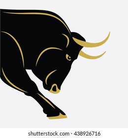 bull isolated abstract art modern creative illustration on white background vector
