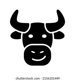 Bull isolated glyph icon. Farm animal vector illustration. Agriculture sign. Graph symbol for your web site design, logo, app, UI. EPS10.