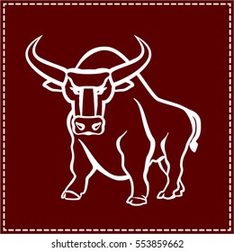 Bull Isolated silhouette. Vector graphics.