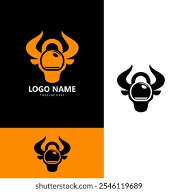 Bull Kettlebell Logo design vetor