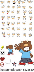 bull kid cartoon set in vector format