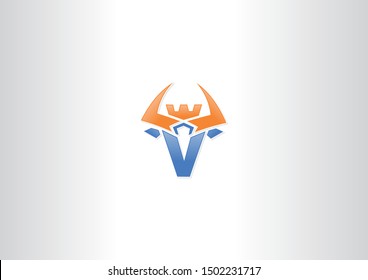 The bull king vector design. Simple vector illustration