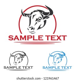 Bull label - vector illustration