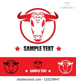 Bull label - vector illustration