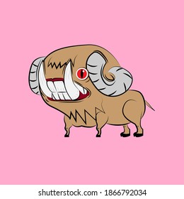 bull laughing out loud, streetwear or t-shirt design
