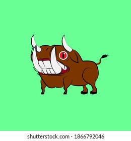bull laughing out loud, streetwear or t-shirt design
