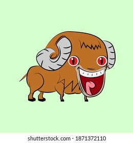 bull laughing out loud, streetwear or t-shirt design