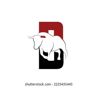 bull letter b logo design