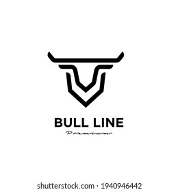 Bull line abstract logo icon design