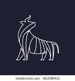 bull line art logo design