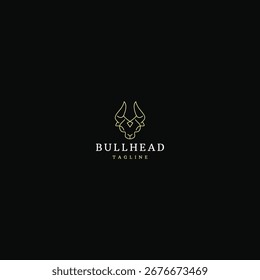 Plantilla de diseño de Vector de logotipo de arte de línea de toro